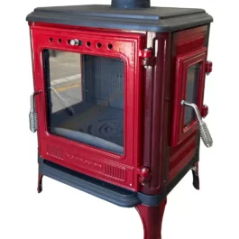 Red Cast Iron Stove, wood stove,wood burning stove