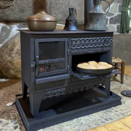 Extra Large Wood Stove with Fireplace, Handmade Custom Oven, Cooking Stove Cabin